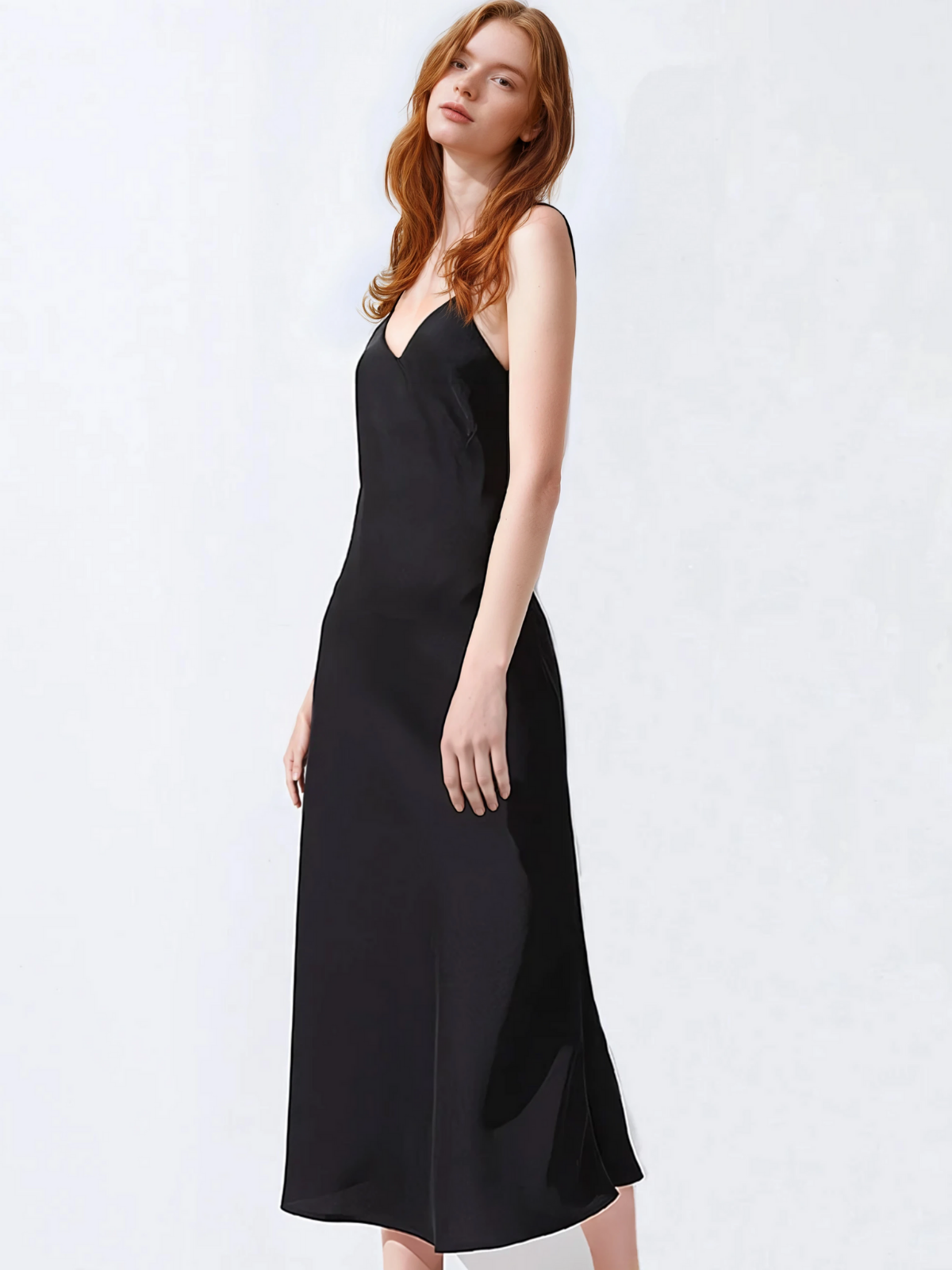 Diagonal Cut Fishtail Chiffon Halter Dress Long Evening Gown Solid Color Polyester
