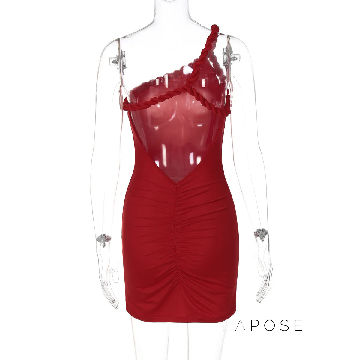 Adamari One-Shoulder Pleated Mini Dress