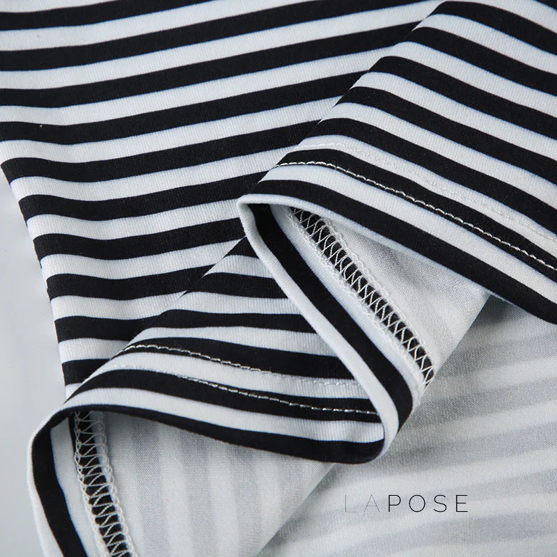 Lauren Striped Long Sleeve Crop Top