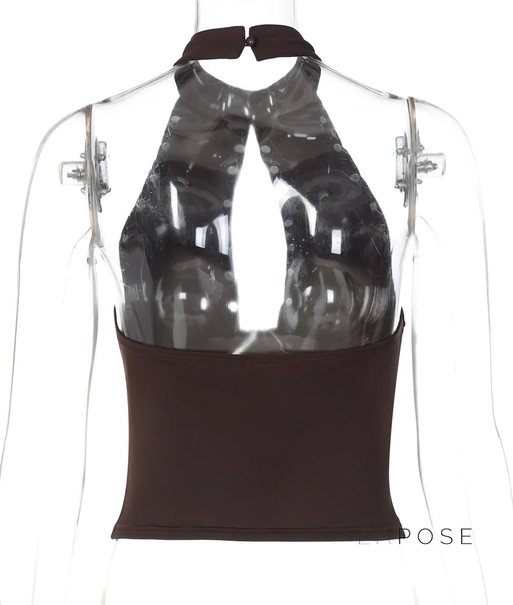 Liliane Studded Halter Top