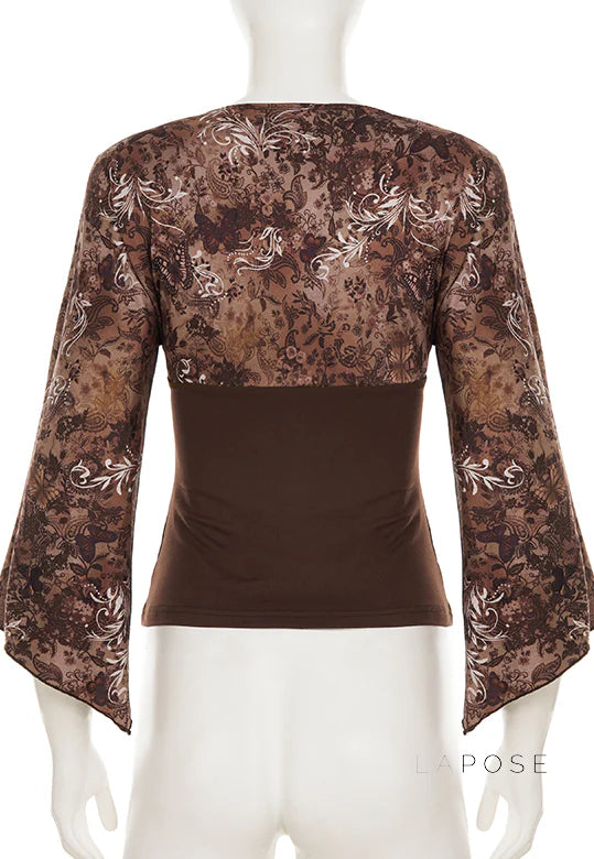 Talaya Floral Bell Sleeve Top