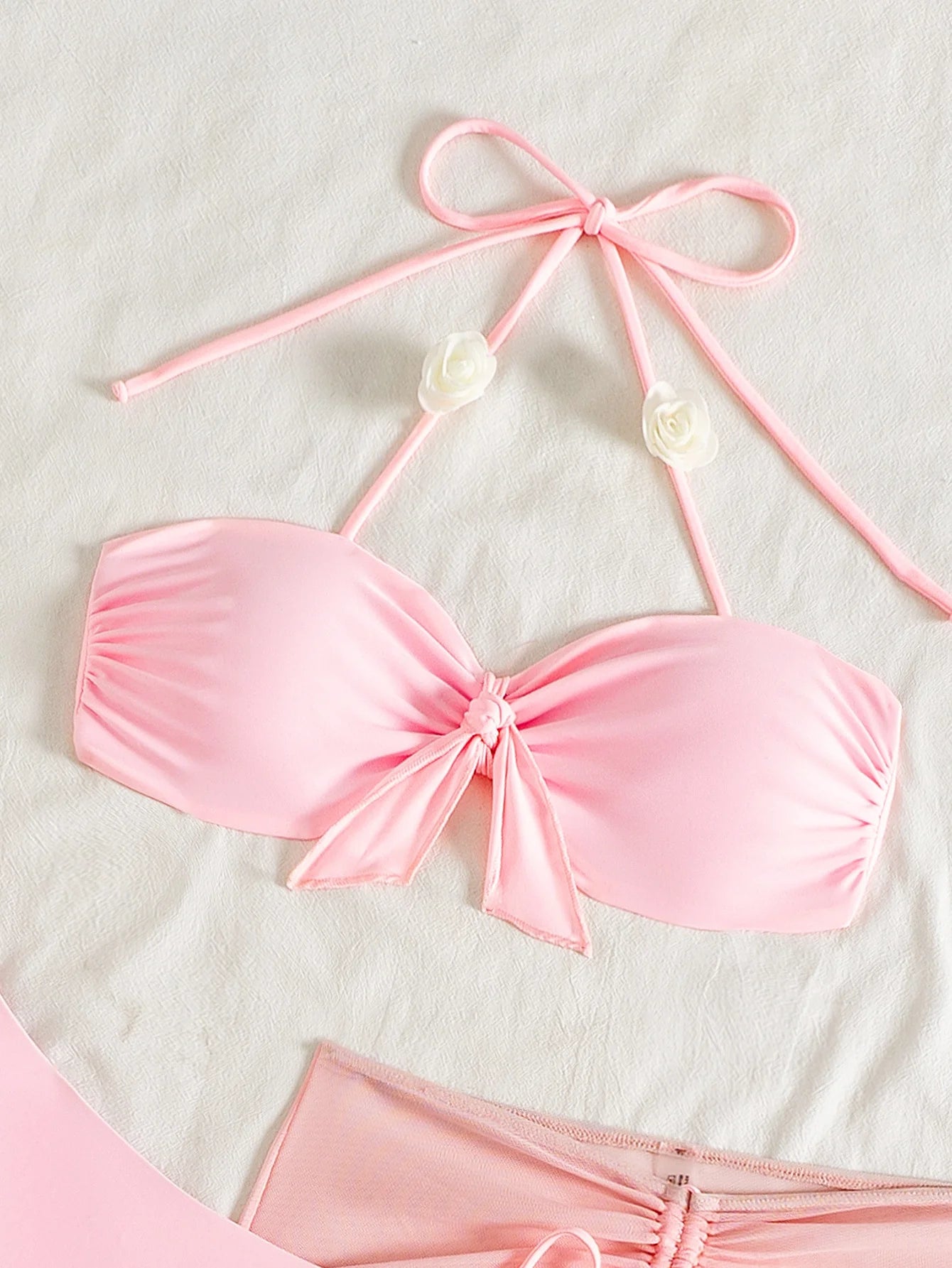 Three-Piece Halter Bikini & Skirt Set