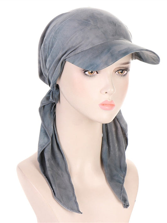 Camouflage Leopard Print Muslim Hijab Turban Hat for Women Girls Baseball Cap Sun Hats Headscarf Scarf Cap Solid Color Fashion Women Soft scarves for Women