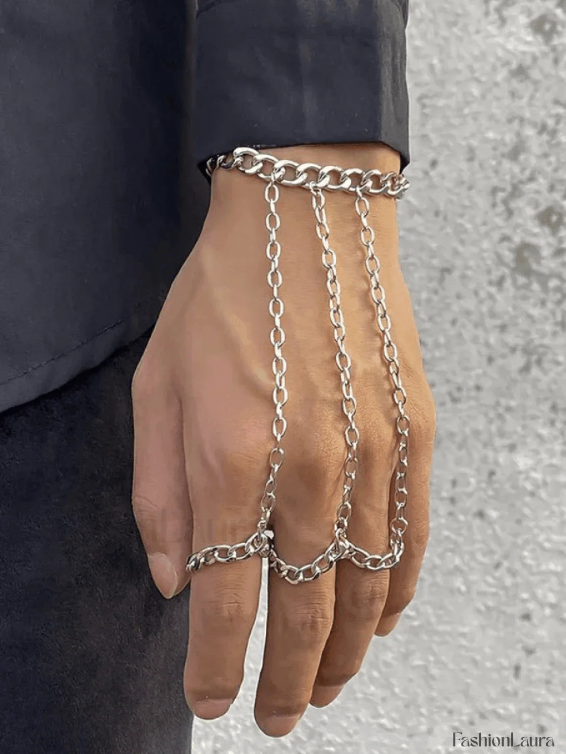 Men's Chain Detail Mittens Ring