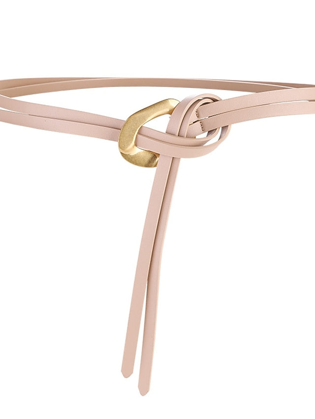 Skinny Belt Party Street Dailywear Daily Coffee Black Belt Pure Color White Fall Winter Spring Summer for Women