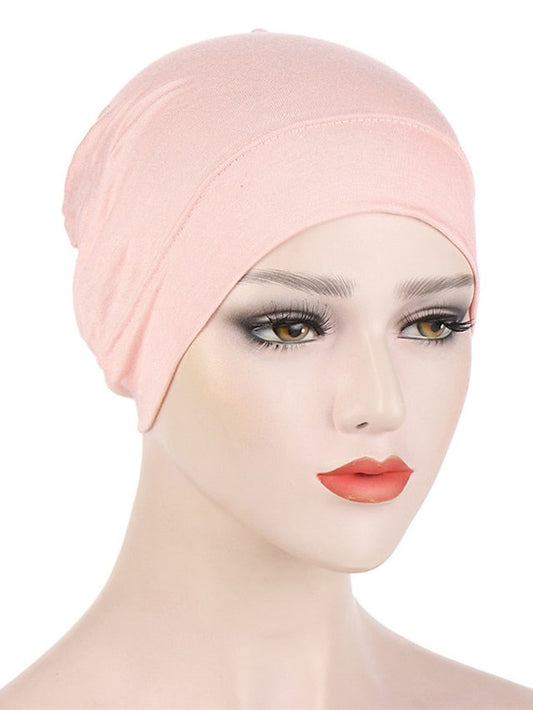 Fashion Multi Color Muslim Underscarf Women Soft Hijab Solid Scarf Turbans Head For Women Caps Islamic Hat for Women