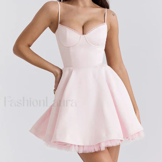 Satin Sling Party Mini Dress
