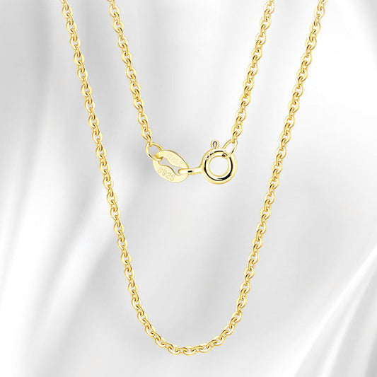 Shimmer Sterling Silver 1.1MM Polished Cable Chain Necklace