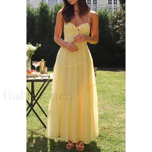 Smocked Bow-Front Midi Dress