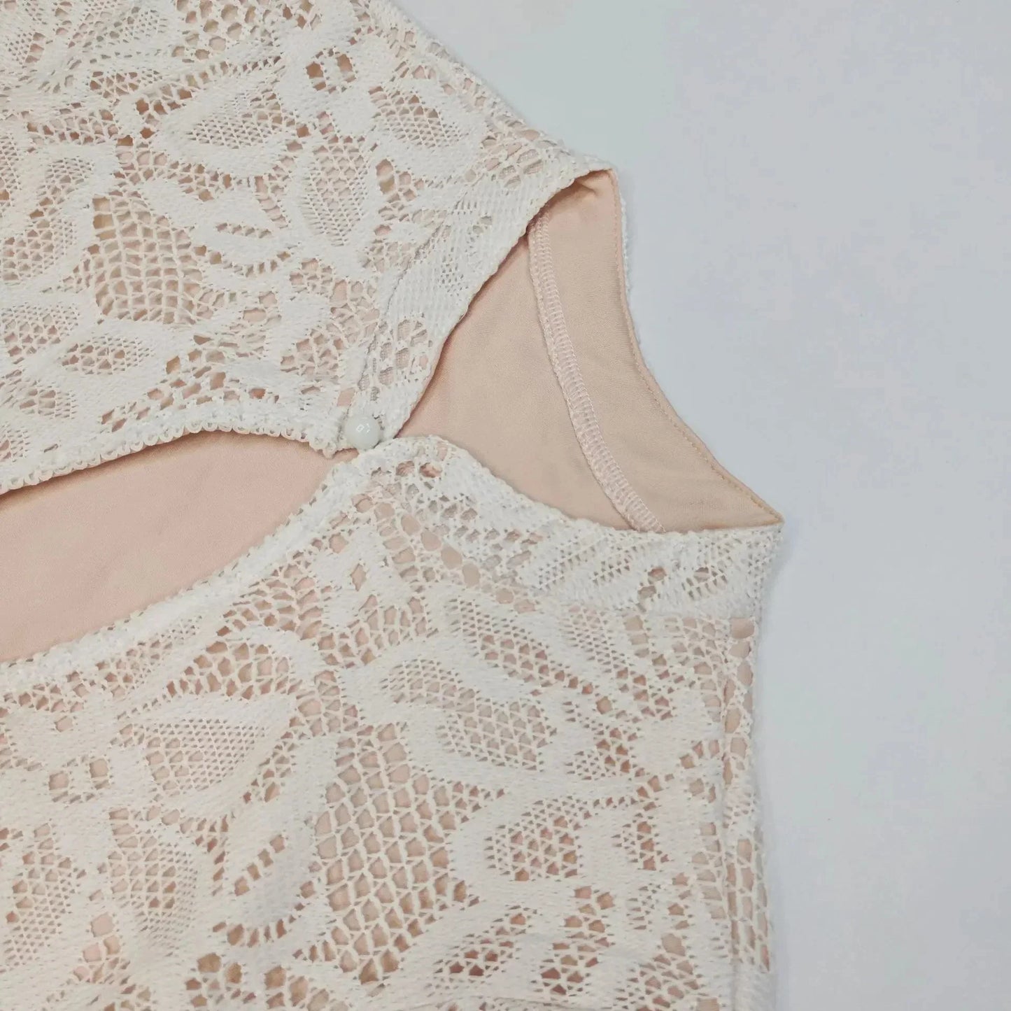 | Cut-Out Lace Mini Dress, Long Sleeve