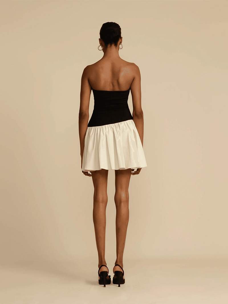 | Strapless Knitted Linen Mini Dress