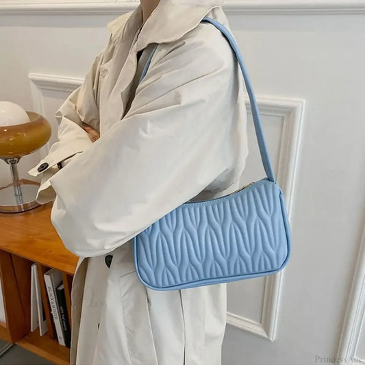 Solid Color PU Leather Women Shoulder Bag