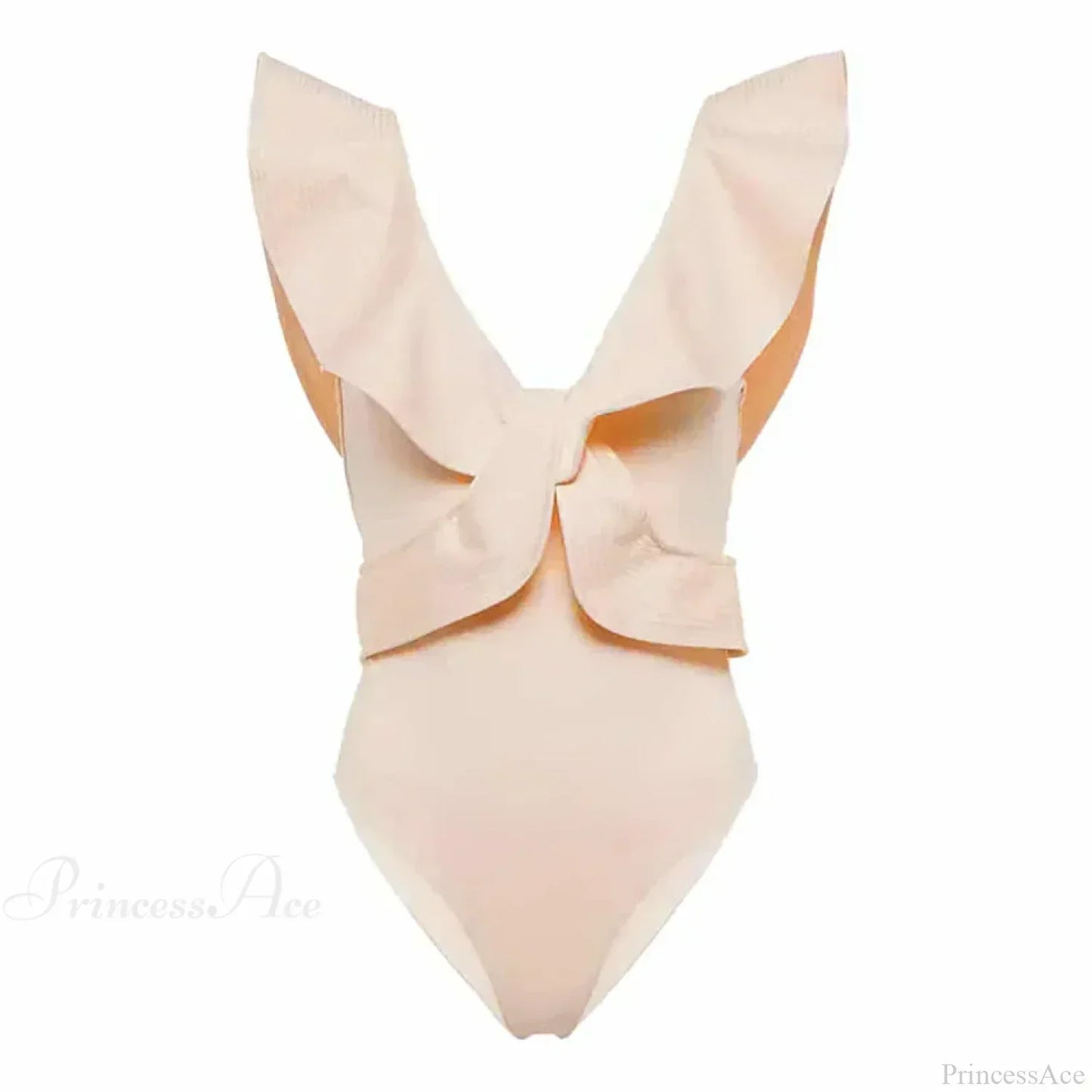 Solid V-Neck Slim Fit Swimsuit One Piece