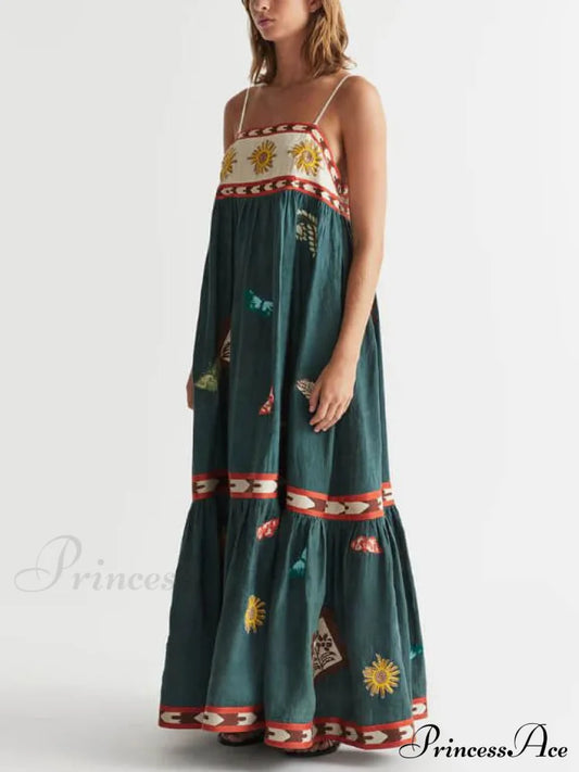 Summer Fun Unique Charming Printed Midi Dress