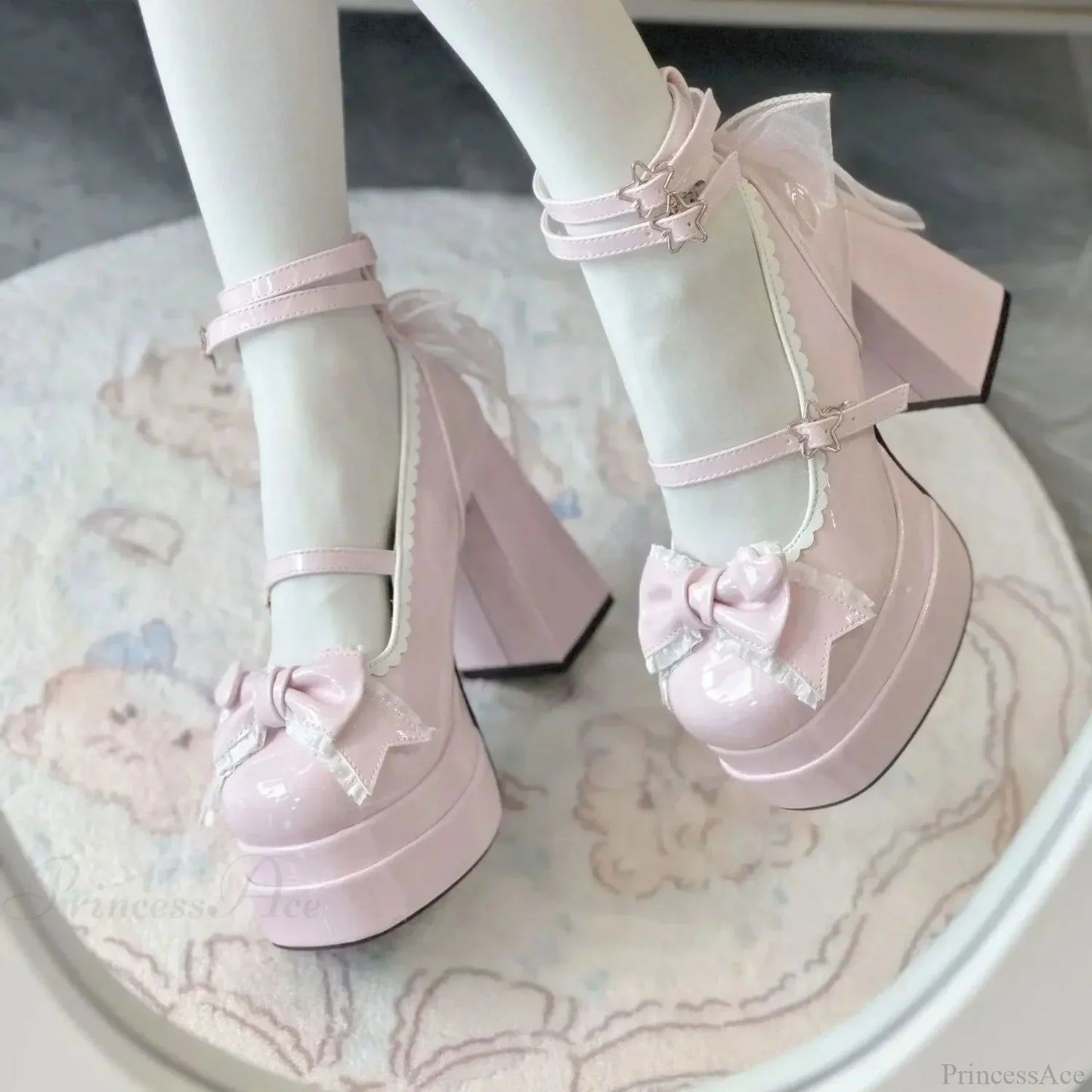 Synthetic Leather Lolita Gothic Tall Heel
