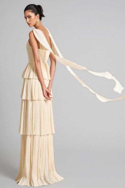 Ulwed Openwork Pleated Maxi Dress