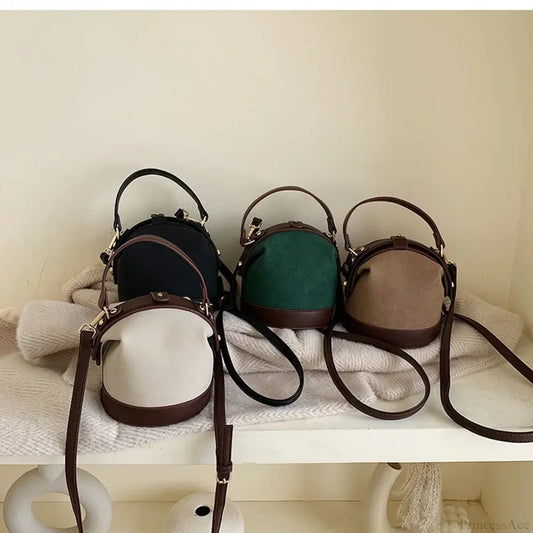 Vintage Fashion Female Bucket Shoulder Handbag