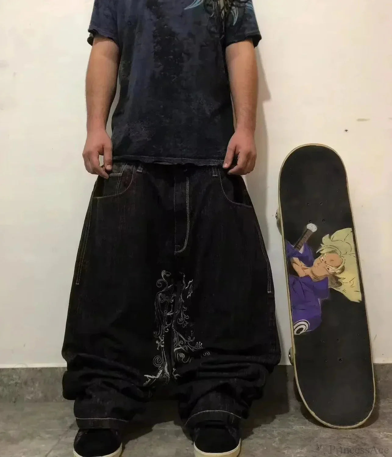 Y2K Mysterious Embroidery Baggy Pant