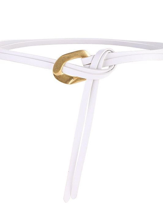 Skinny Belt Party Street Dailywear Daily Coffee Black Belt Pure Color White Fall Winter Spring Summer for Women