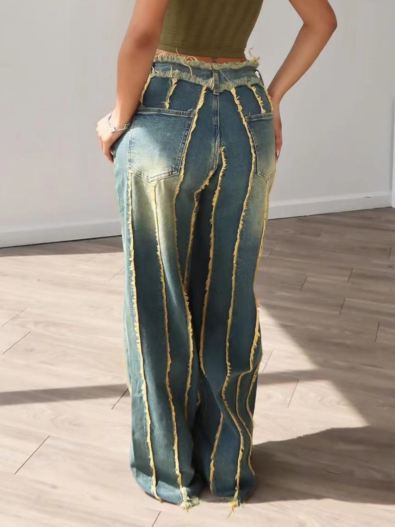 Y2K Splicing Rough Edges Washing And Dyeing Jeans