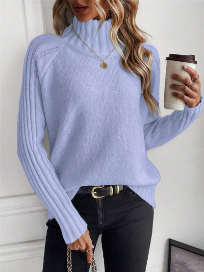 Turtleneck Raglan Long-sleeved Sweater