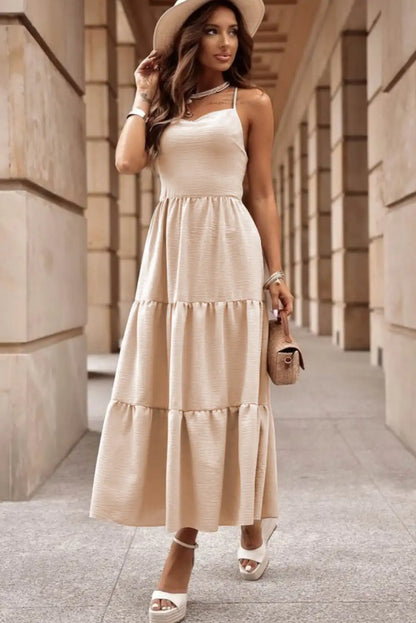 oatmeal backless maxi dress
