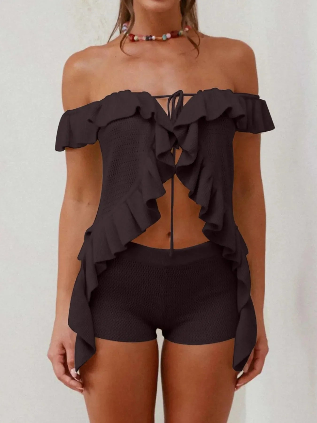 Hannah Knit ruffle Set