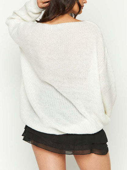 Cutout Baggy Knit Sweater