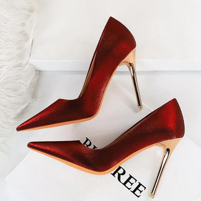 Satin Cloth Stiletto High Heel Women Pumps