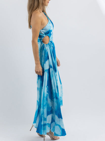 Ocean Breeze-One Shoulder Dress