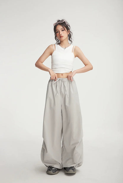 Balloon Drawstring Palazzo Pants