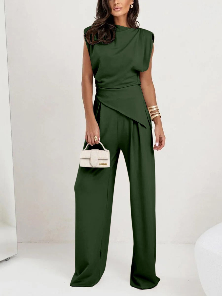 Sculpted Elegance Satin Co-Ord Set