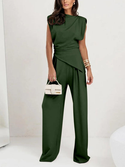 Sculpted Elegance Satin Co-Ord Set