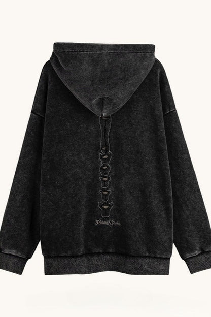 Skull Print Hooded Hoodie