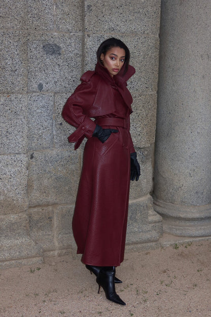 Caroline Leather Trenchcoat