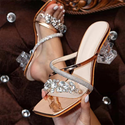 Crystal Clear High Heel Sandals for Women