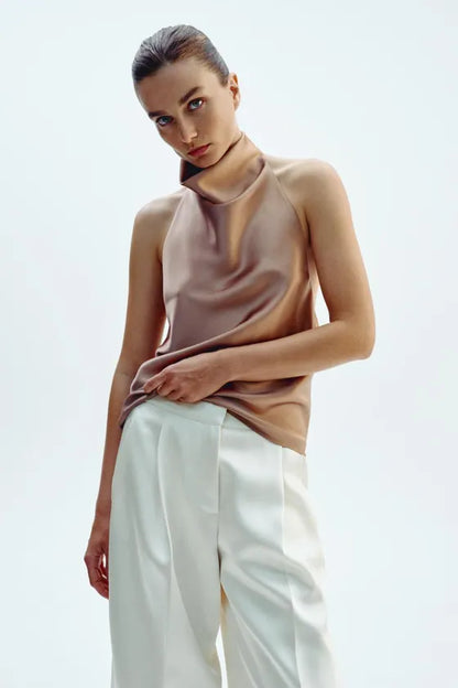Noor Satin Neck Top