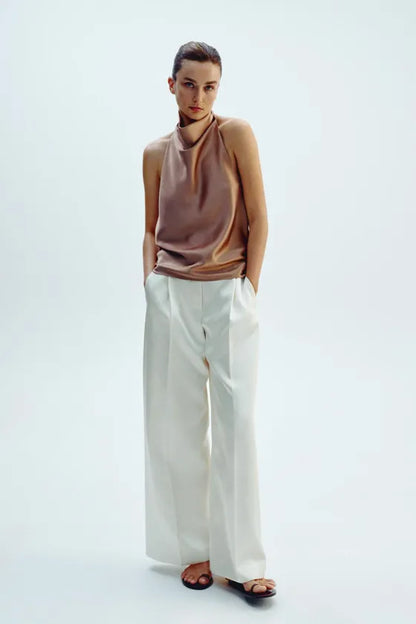 Noor Satin Neck Top
