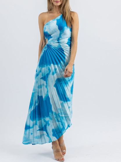 Ocean Breeze-One Shoulder Dress