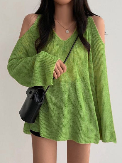 V Neck Cutout Knit