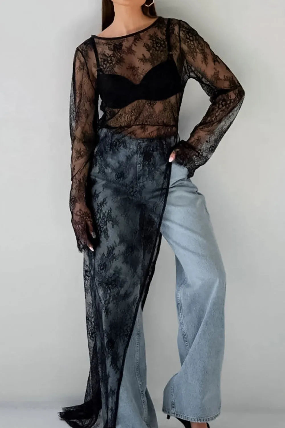 Santi Lace Sheer Top