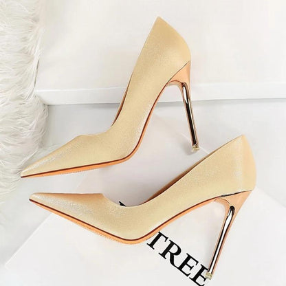 Satin Cloth Stiletto High Heel Women Pumps