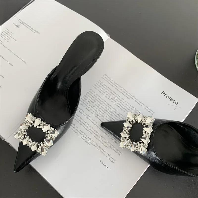 Crystal Buckle Slingback Pumps Slipper for Women