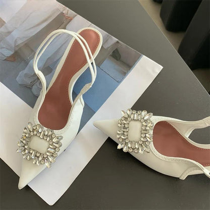 CRYSTAL Women Pumps Shoes with Thin Heels for Summer Fashion