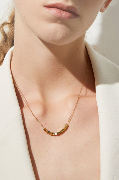 Sugar Cube Necklace in Gold