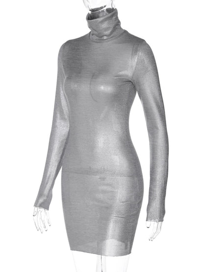 Women 2024 Spring Autumn Long Sleeve Party Club Streetwear Short Mini Dress
