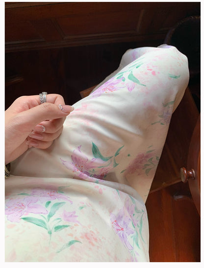 French Romantic Floral Maxi Dress – Elegant Long Gown for Spring   gunne sax vintage dress