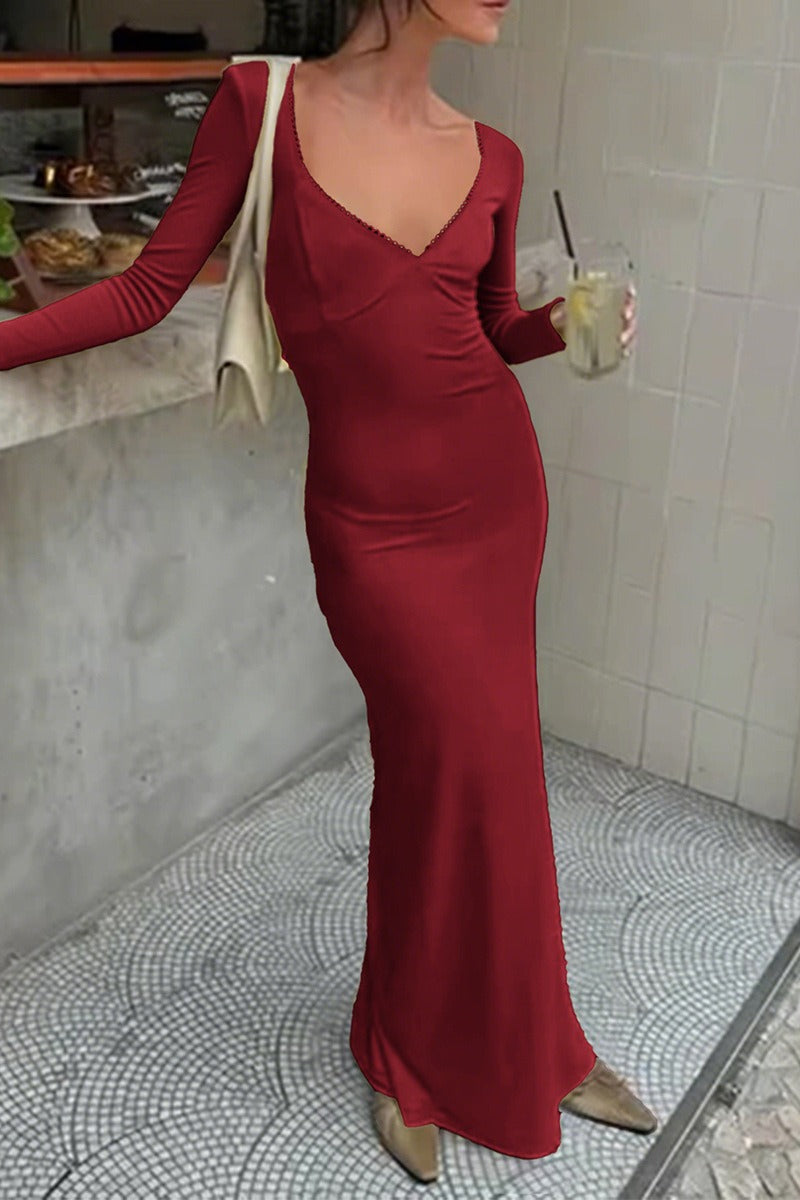 Elegant Long Sleeve Bodycon Work Dress