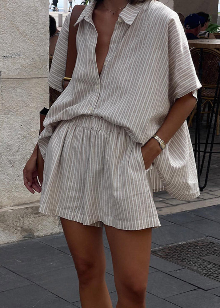 Striped Linen Two-Piece Set Relaxed Summer Staple