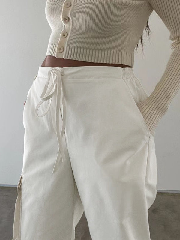 Pocket Drawstring Cargo Pants